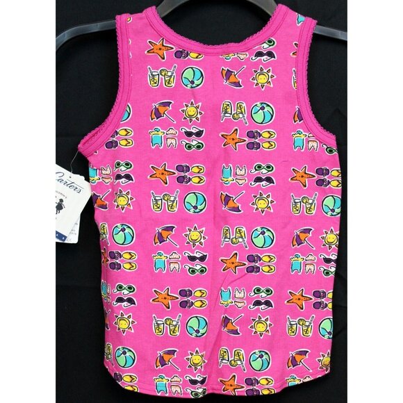 VTG Y2K Carter's Summer Shorts Shirt Outfit Girls sz 5 Pink Beach Vacation Pool - Picture 4 of 7